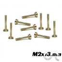 Vis M&eacute;triques en Laiton M2x13mm T&ecirc;te large x10