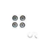 Insert de jantes Type " BBS " 6 branches Noir (pour jantes &Oslash;17) x4